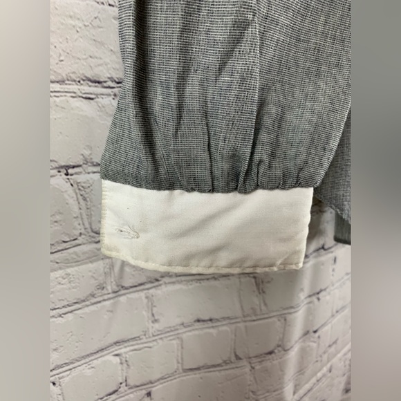 DEE CEE VINTAGE Blouse Gray & White Button Down - Picture 5 of 5